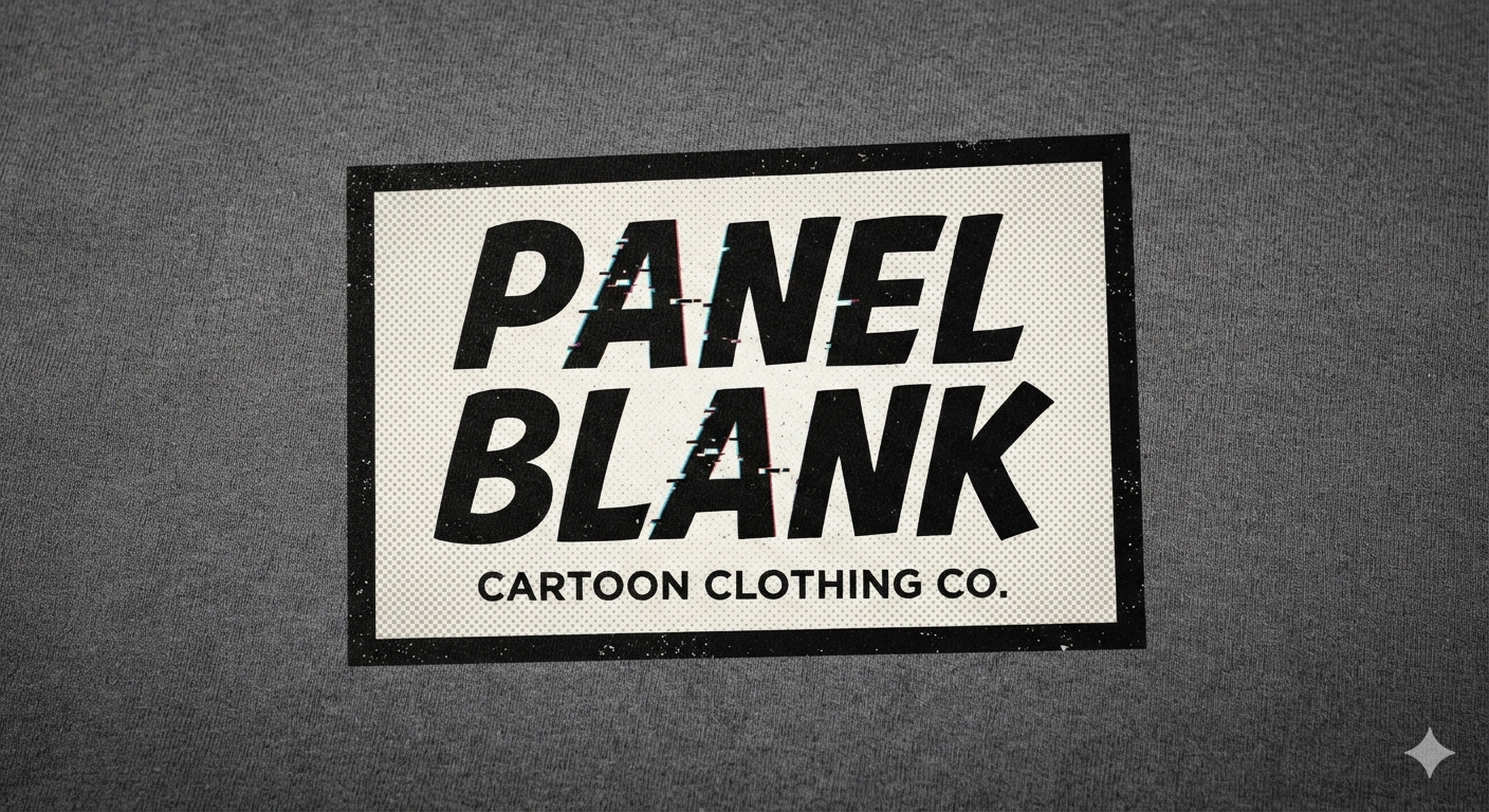 Panel Blank label on grey fabric