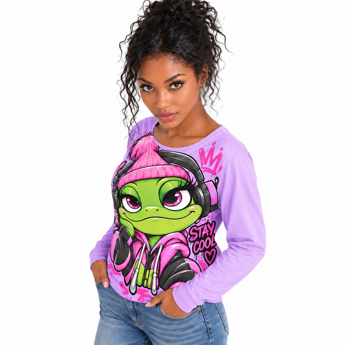 Stay Cool Frog sweatshirt, side